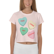 Load image into Gallery viewer, Valentine's Conversation Hearts Crop Tee