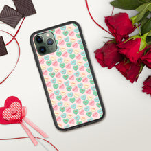 Load image into Gallery viewer, Valentine's Conversation Hearts Biodegradable iPhone cases