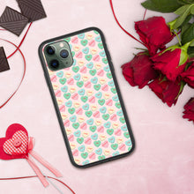 Load image into Gallery viewer, Valentine's Conversation Hearts Biodegradable iPhone cases