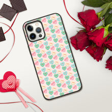 Load image into Gallery viewer, Valentine's Conversation Hearts Biodegradable iPhone cases