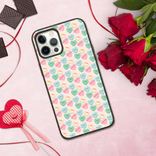 Load image into Gallery viewer, Valentine's Conversation Hearts Biodegradable iPhone cases