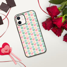 Load image into Gallery viewer, Valentine's Conversation Hearts Biodegradable iPhone cases