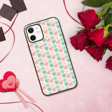 Load image into Gallery viewer, Valentine's Conversation Hearts Biodegradable iPhone cases