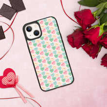 Load image into Gallery viewer, Valentine's Conversation Hearts Biodegradable iPhone cases