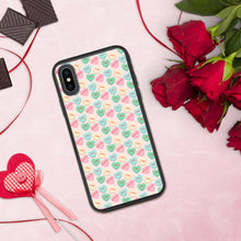 Load image into Gallery viewer, Valentine's Conversation Hearts Biodegradable iPhone cases