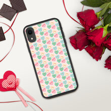 Load image into Gallery viewer, Valentine's Conversation Hearts Biodegradable iPhone cases