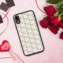 Load image into Gallery viewer, Valentine's Conversation Hearts Biodegradable iPhone cases