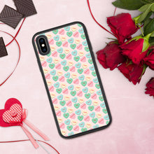 Load image into Gallery viewer, Valentine's Conversation Hearts Biodegradable iPhone cases