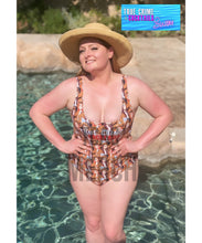 Load image into Gallery viewer, One-Piece Cartoon Print with CLASSIC Logo Swimsuit
