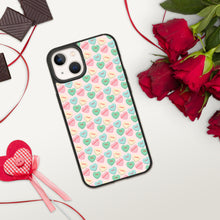 Load image into Gallery viewer, Valentine&#39;s Conversation Hearts Biodegradable iPhone cases

