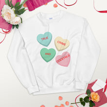 Load image into Gallery viewer, Valentine&#39;s Conversation Hearts Unisex Sweatshirt
