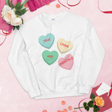 Load image into Gallery viewer, Valentine&#39;s Conversation Hearts Unisex Sweatshirt
